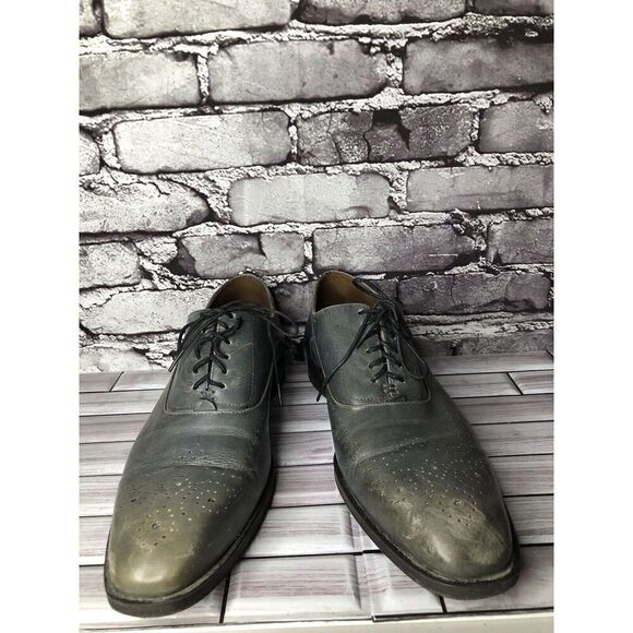 Donald J. Pliner SVEN-43 Blue Gray Leather Wingtip Dress Oxford Shoes Men Sz 10M main image 16